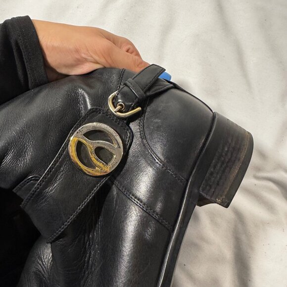 Browns Italian Leather High Knee Riding Boots 37 6.5 Quiet Luxury Preppy Fall - Picture 5 of 16